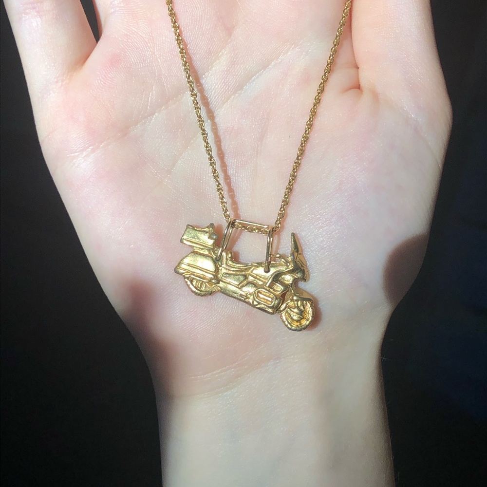Gold Motorcycle necklace